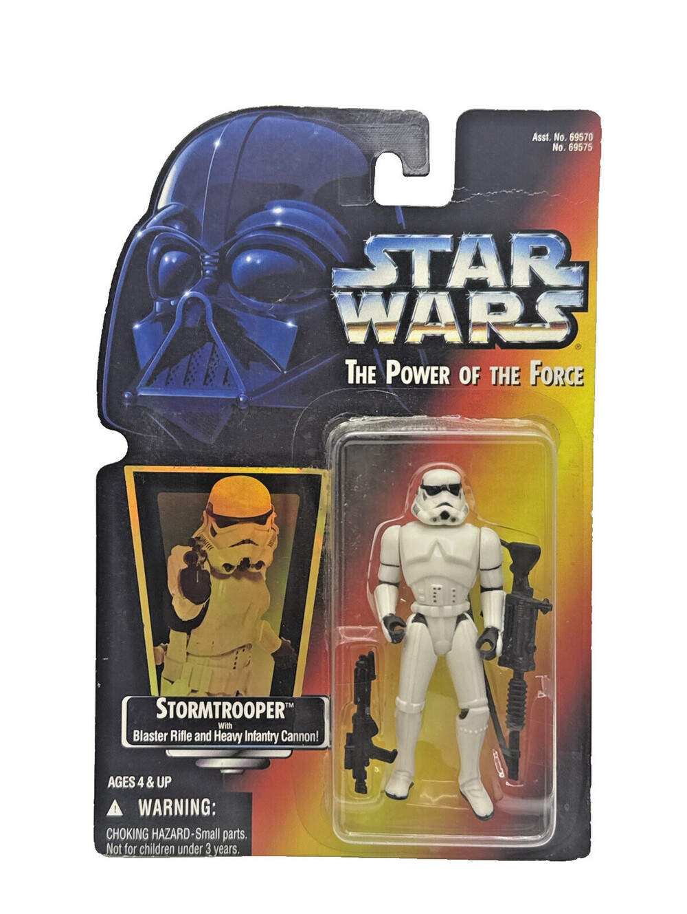 Vintage 1995 Star Wars POTF Stormtrooper Red Holo Card MOC Kenner Figure